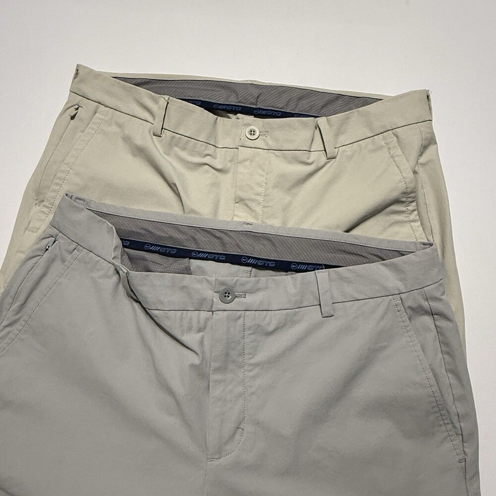 Vineyard Vines OTG Pants Men 36x32 Stone/Gray Performance Stretch Golf Lot of 2